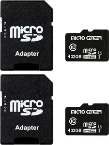 INLAND Micro Center 32GB Class 10 MicroSDHC Flash Memory Card with Adapter for Mobile Device Storage Phone, Tablet, Drone & Full HD Video Recording - 80MB/s UHS-I, C10, U1 (2 Pack)
