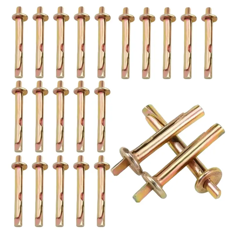 30PCS M6 x 50mm Concrete Expansion Anchors for Dry Brick and Block Walls, Heavy Duty Galvanized Steel Metal Bolts for Fence, Canopy and AC Mounting