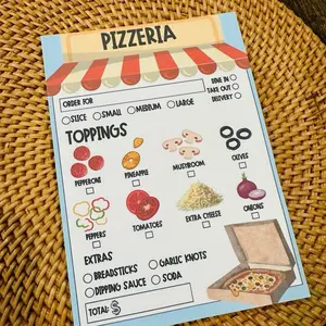 Pretend Play Kids Notepad - Pizzeria