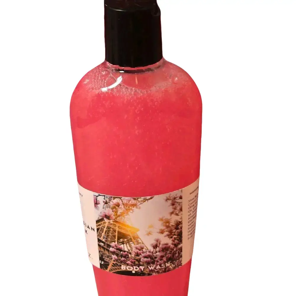 Parisian Pink 4 oz Foaming Gentle Coconut Aroma Blend Shower Gel - All Natural Flower-Infused Paraben-Free Handmade Moisturizing Luxury French Body Wash with Pineapple, Blackberries, Cherry, Watermelon, Sugar, Peach Scents, Naturally Derived, Silky, Scent