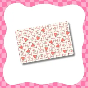 Strawberries and Pink Bows Card Skin - Super Cute & Durable Vinyl Sticker- Water-Resistant & Versatile for Various Card Sizes