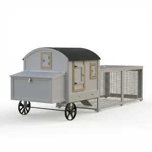 Large Wooden Outdoor Chicken Coop with Run – Waterproof Roof, Pull-Out Trays, Nesting Box, Sturdy Cage for 3-5 Chickens, Rabbits, Ducks, Cats, Guinea Pigs, Tortoises