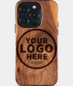 Personalized iPhone 15 Pro Case - Custom Monogrammed Wood Carved MagSafe iPhone 15 Pro Cover