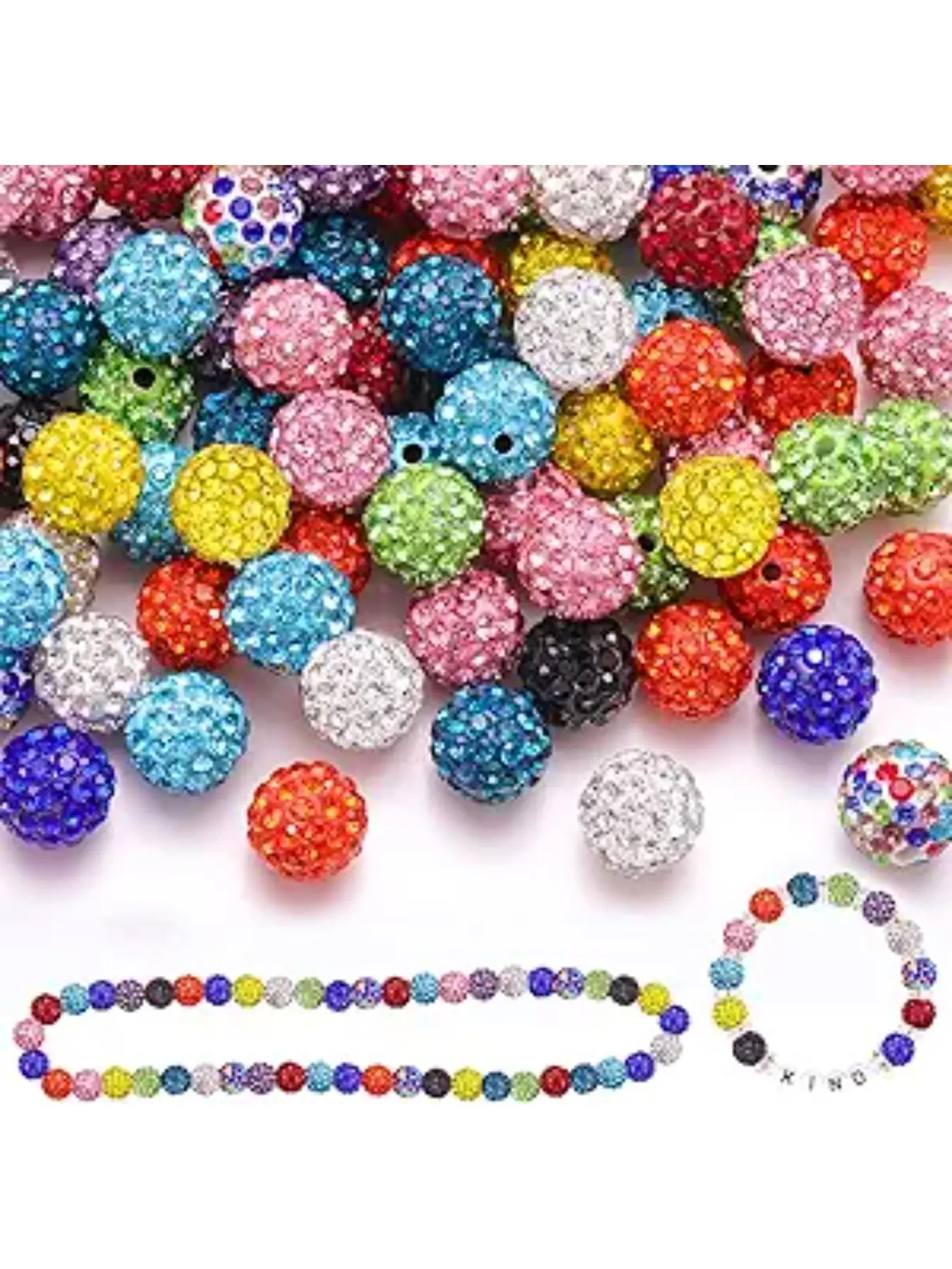 150pcs multicolor Shambhala clay diamond beads straight hole spacer beads DIY phone chain pendant jewelry gift making jewelry making supplies beading materials Stackable Bead Bead Assortment Bead Set