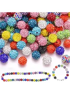 150pcs multicolor Shambhala clay diamond beads straight hole spacer beads DIY phone chain pendant jewelry gift making beading materials Stackable Bead Bead Assortment Bead Set