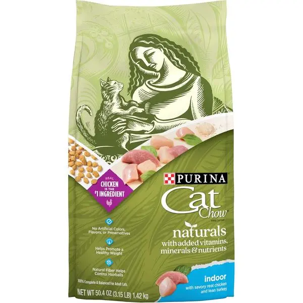 Hairball, Healthy Weight, Indoor, Natural Dry Cat Food, Naturals Indoor - (Pack of 4) 3.15 lb. Bags