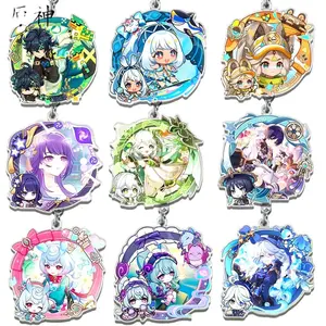 Game Animal Kinich Focalors Furina Acrylic Keychain Pendant Charm Sigewinne Figure Stand Model Key Chain Toys Jewelry