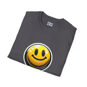 3D T-Shirt - Spraypainted Yellow Balloon With a Smiley Face - 3D Style T-Shirt