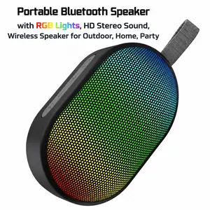 Portable Bluetooth Speaker with RGB Lights, Compact Wireless Speaker with Carry Strap for Home, Desk & Outdoor Use outdoorfun Smart   Headset ENC