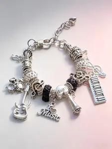 Music Festival Charm Bracelet, Ts Friendship Bracelet, Fashionable Simple Guitar Drum Band Bracelet, Concert Support Wristband