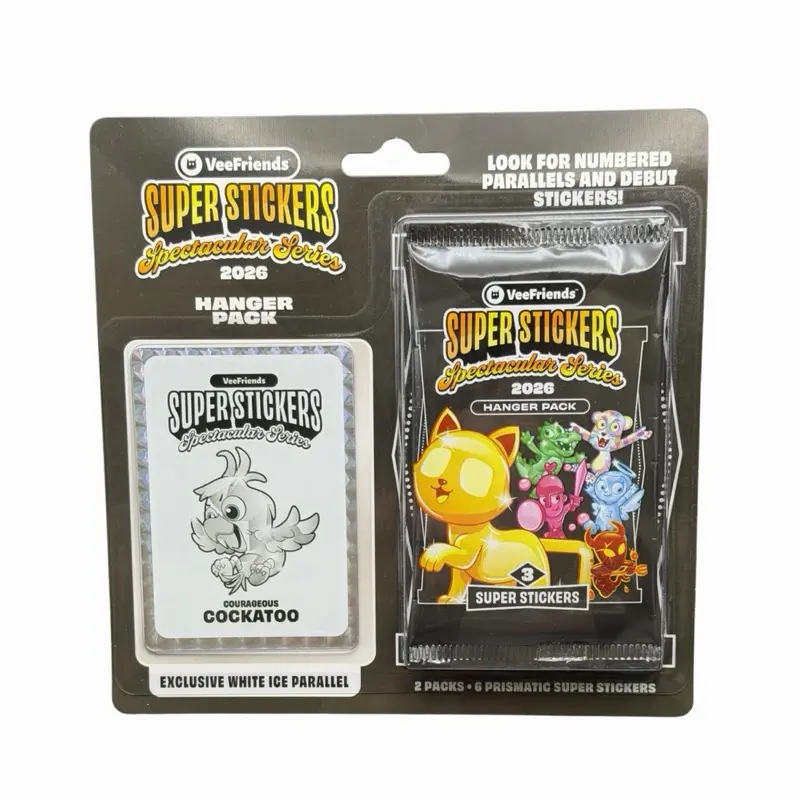 VeeFriends Super Stickers 2020 Hanger Pack - 2 Packs with Exclusive White Ice Parallel & Numbered Parallels