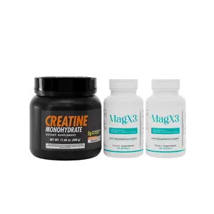 Creatine Monohydrate 500g & MagX3 Triple-Source Magnesium Combo for Enhanced Performance & Faster Recovery in Fitness Healthcare