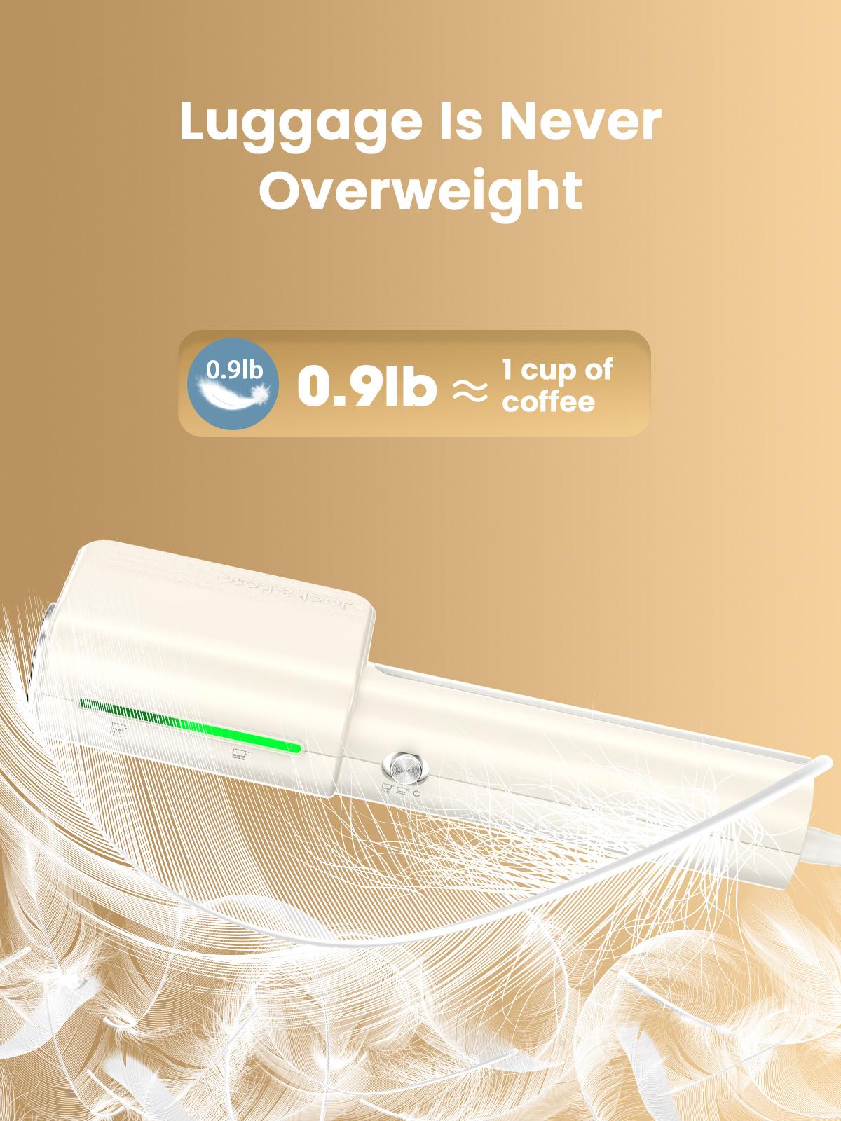 Jack ＆ Rose Dual Voltage Travel Portable Mini Steamer,110-230V,0.9 Ib Light,9 * 2.6in Small Mini Travel Size,Steamer Iron 2 in 1,15s Heat-Up,Ceramic Heat Panel,For Global ＆ Europe Traveling