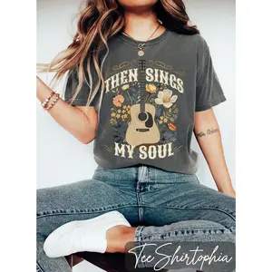 Western Shirt, Country Music Shirt, Boho Cowgirl Shirt, Guitar Shirt, Music Lover Gift, Aesthetic Shirt, Christian Apparel