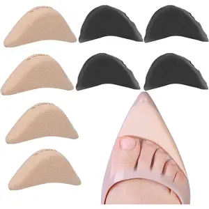 Toe Inserts for Shoes Too Big, 4 Pairs Shoe Inserts for Women Men, Foam Toe Filler, Shoe Fitters, Black and Beige,By Traiisutor