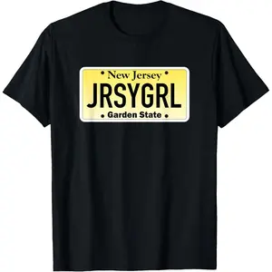 100% Cotton Jersey Girl New Jersey License Plate T-Shirt