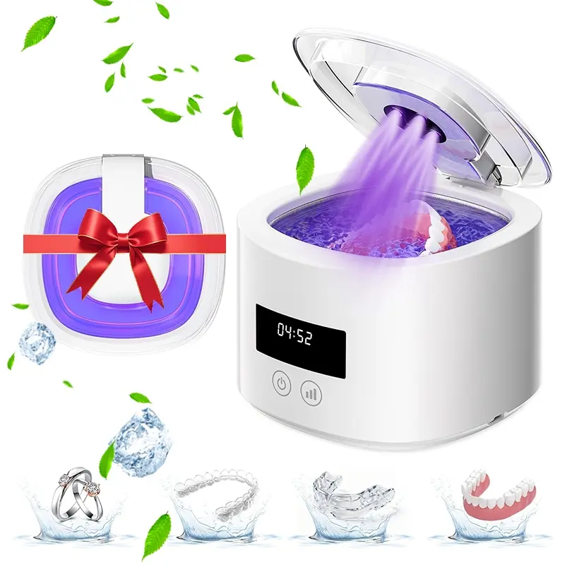 Portable denture cleaner, ultrasonic denture cleaner, holder, Denture Care Tool, invisible denture cleaner, cleaning tool for summer