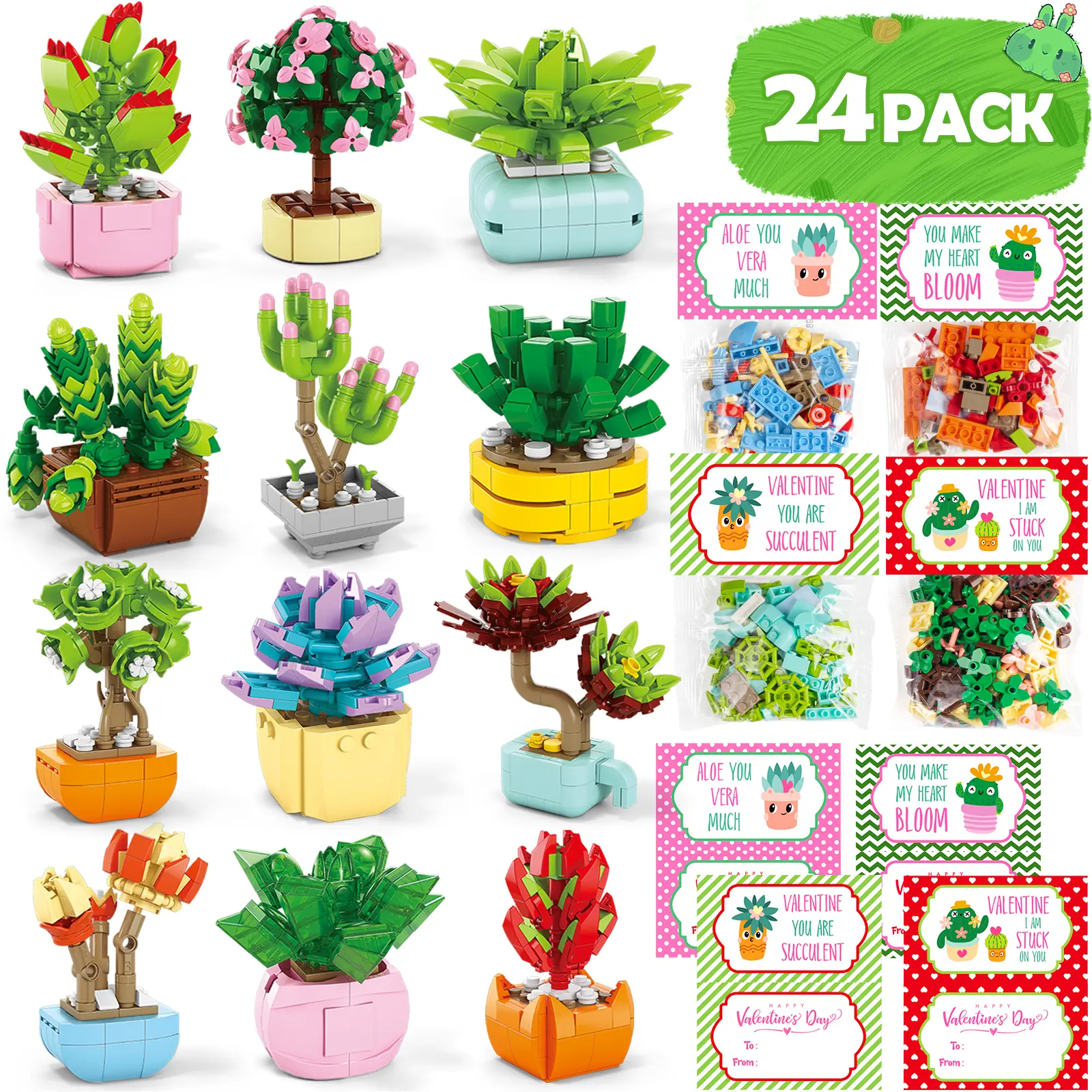 A2.Succulents - 24 PCS