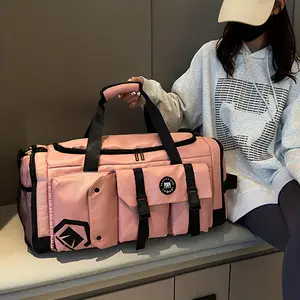 Unisex Shoulder Backpack, Hidden Strap Large Capacity Travel Backpack, Detachable Single Shoulder Crossbody Bag Strap, Multifunctional Sports Fitness Bag, Independent Shoe Compartment, Large Main Pocket, Front Storage Bag with Side Zipper Pockets, Multipl