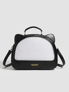 2026 New Student Backpack, Sweet Cool Half Circle Crossbody Bag, Transparent Cute Ears Shoulder Bag, Anime Trendy Bag, Vacation Rabbit Jelly Handbag