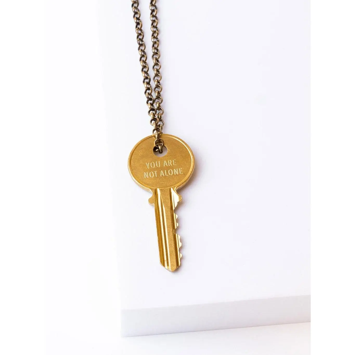 YOU ARE NOT ALONE Classic Key Necklace