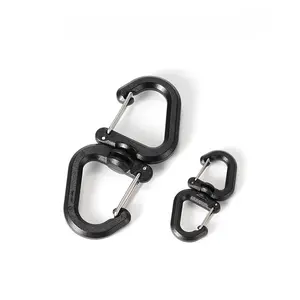 Outdoor 360-degree rotating hook, portable S-hook, multifunctional carabiner, backpack buckle, camping accessory