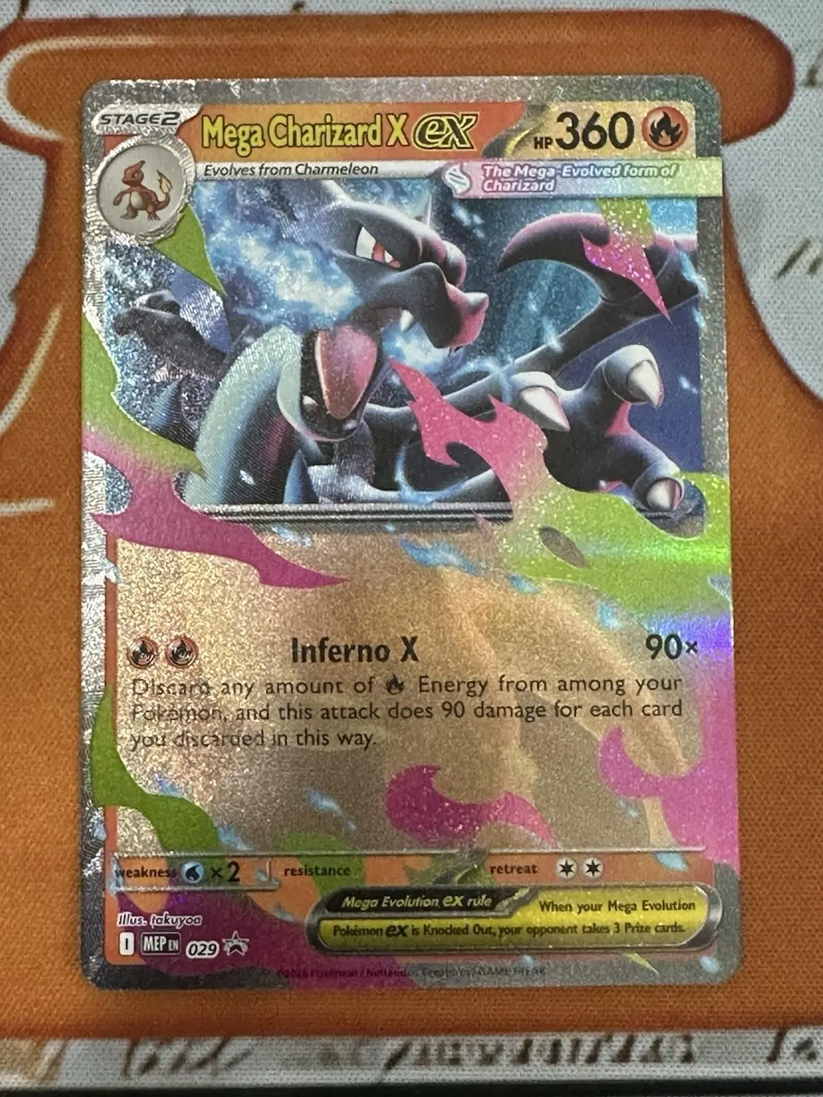 Mega Charizard X EX 013/094 Phantasmal Flames Holo Full Art MINT