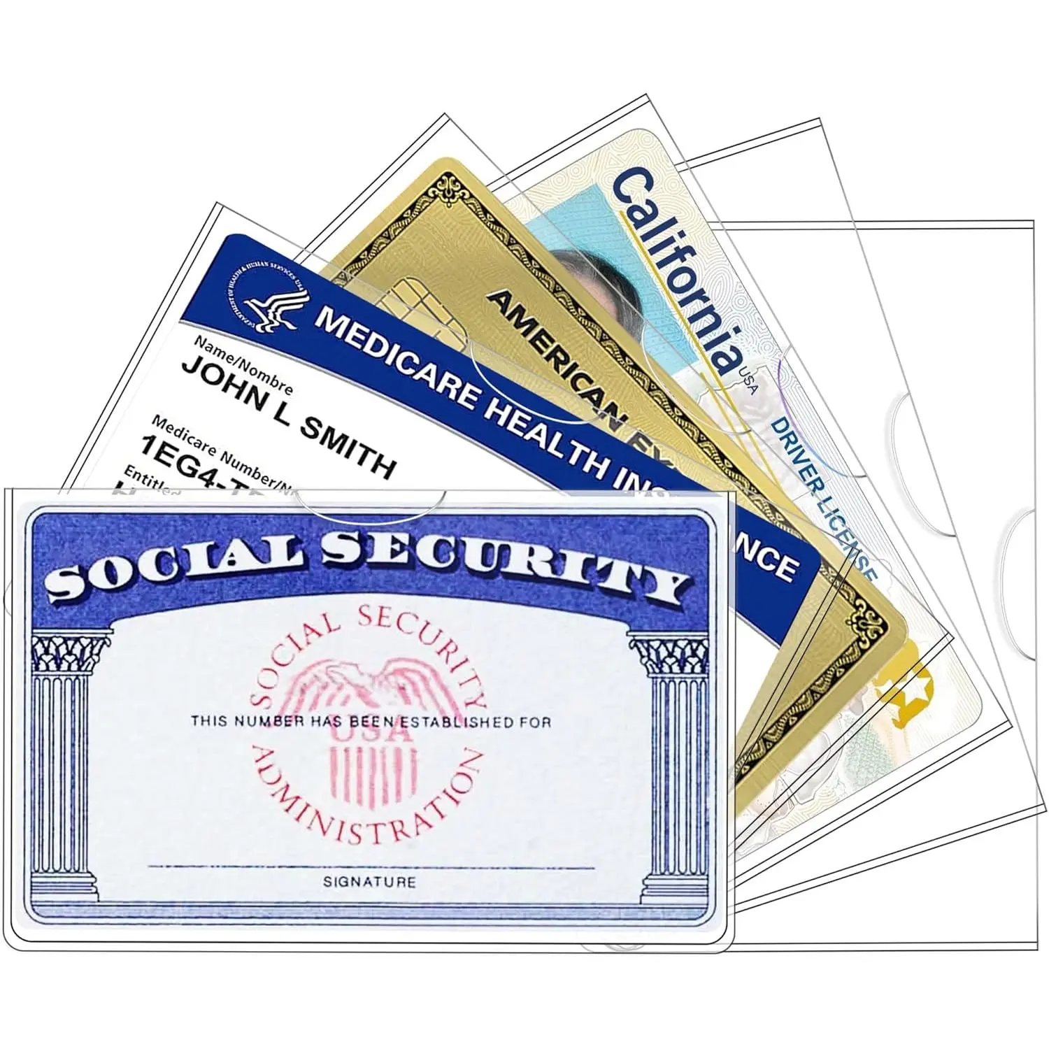 6 Pack  Card Holder, Card Protector Sleeve,  Card Protector Sleeve/Credit Card Holder, SSN Card Protector/Credit Card Cover