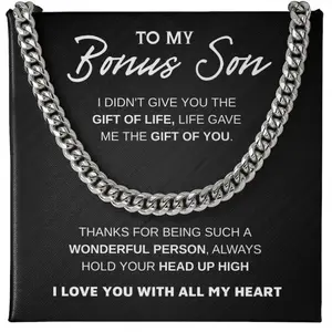 Step Son Gifts From Stepdad, Stepson Necklace To My Bonus Son From Mom or Dad, Christmas Birthday Gifts For Son In Law From Mother In Law