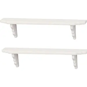 2Pcs White 1:12 Scale Dollhouse Wall Storage Shelf, Miniature Accessories for Kitchen Scene Dollhouse Decor