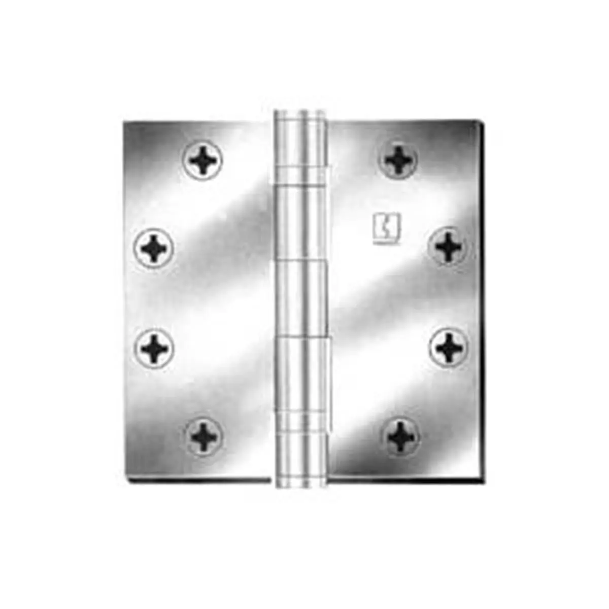 212 MAIN Full Mortise Standard Weight Ball Bearing Door Hinge, 4.5x4.5 in. Satin Stainless Steel Square Shape, No. 006537, Ideal for Medium Doors, Door Hinges