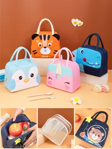 Single Pack 3D Cartoon Lunch Box Bag, Cute Handheld Insulated Food Container, Portable Bento Bag for School & Office