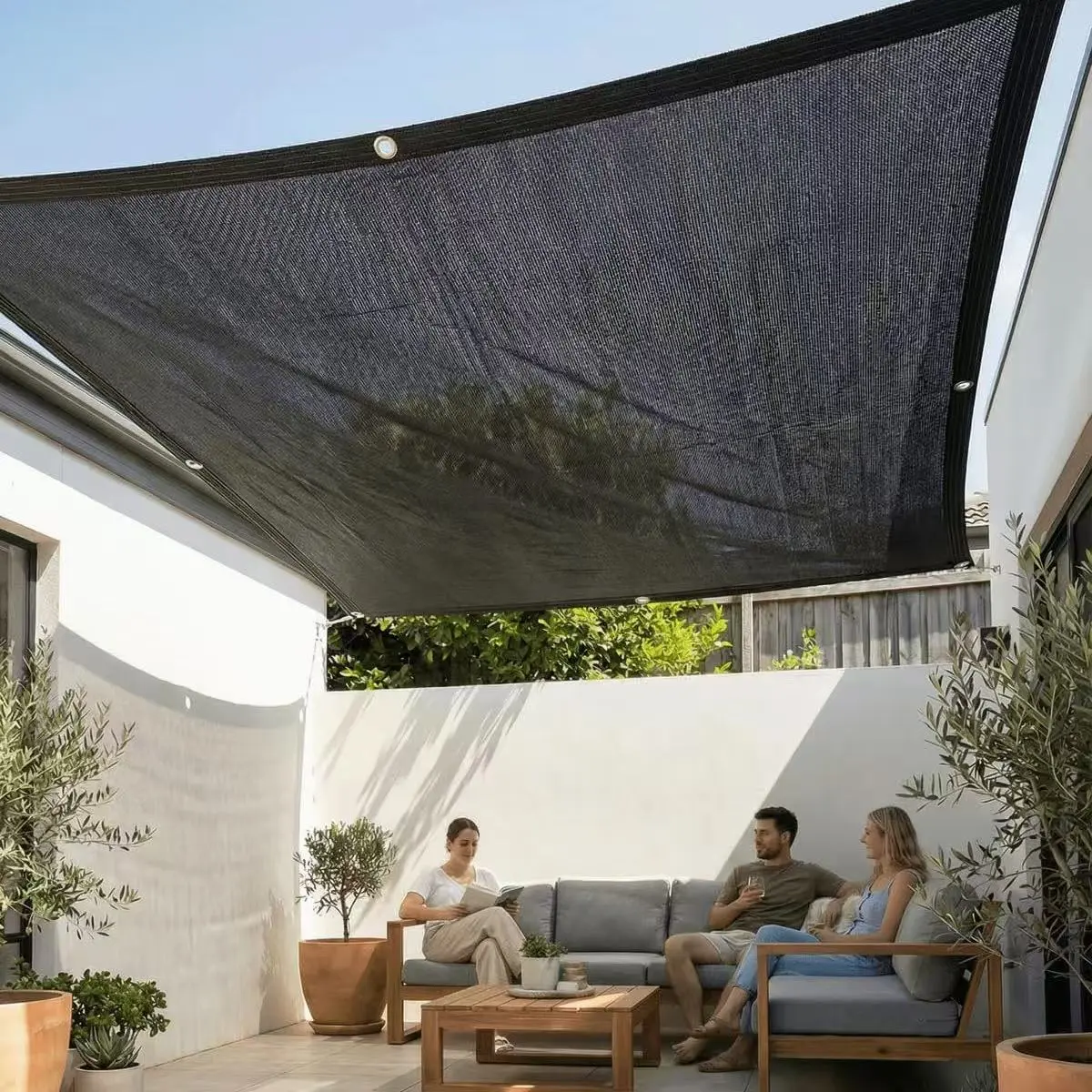 10×13ft Rectangular High-Density PE Mesh Netting Shade Cover - Sturdy Black Hanger Mount Sunshade, High-Strength Fabric, Edge Fastening Devices, Sun Protection, Breathability, Foldable, Heat Reduction for Garden Patios, Greenhouses