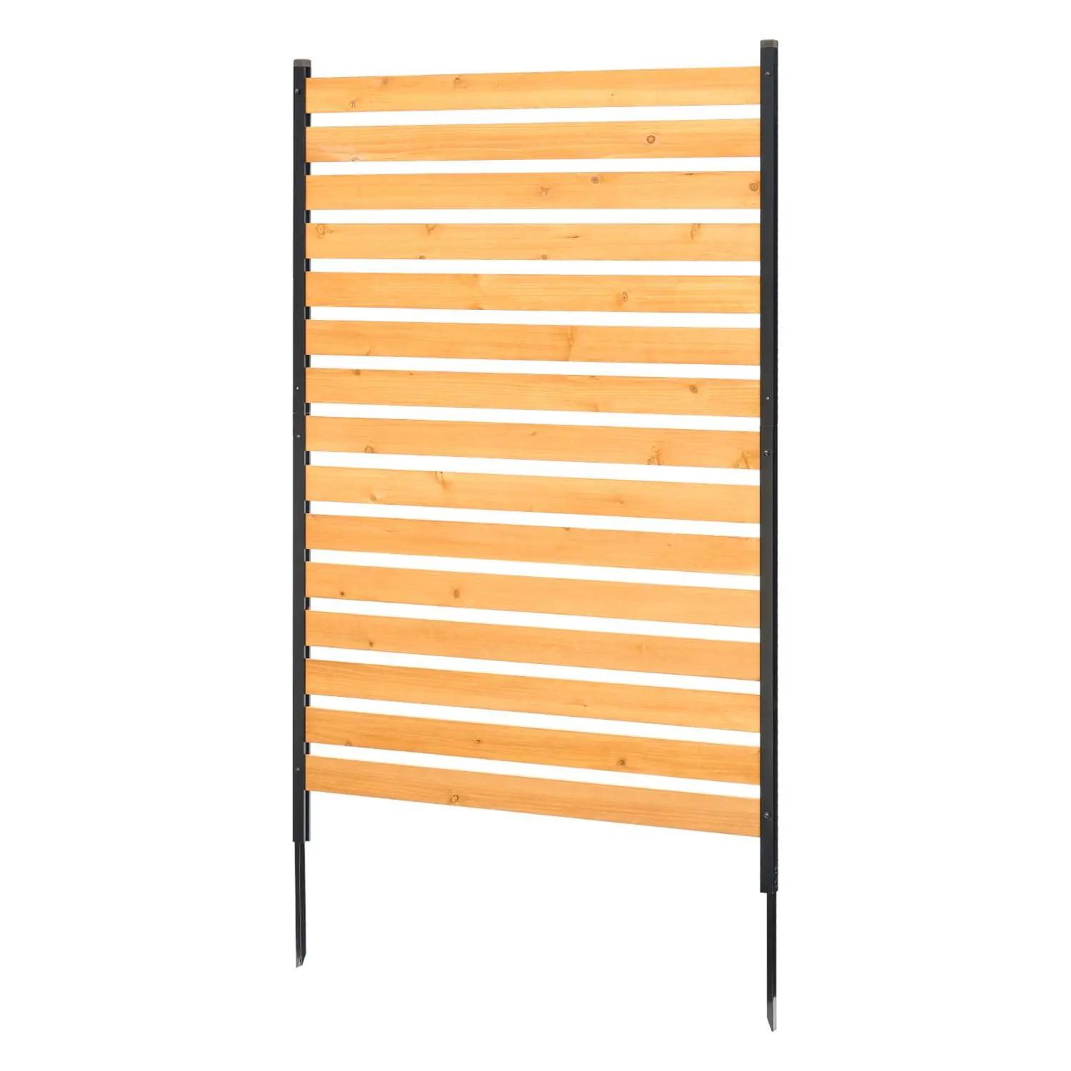 VEVOR Premium Natural Solid Wooden Outdoor Privacy Fence - Single Panel, 39" W x 61" L Expandable Enclosure with Metal Stakes, AC Screen, Easy Install, Natural Look, Concealment, Father's Day Gift for Pool Gear/Trash Bin, Trash Bin Hide