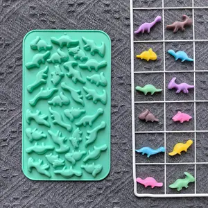 1pc 30-Cavity Mini Dinosaur Silicone Baking Mold for DIY Chocolate and Candy, Ideal Cake Decoration Tool for Kids Parties, Reusable Chocolate Mold