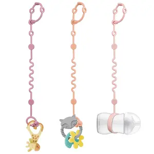 3pcs Adjtable Toy Strap Holder - Silicone Baby Tether Pacifier Clip - Travel Essential Leash for Stroller, High Chair, Car Seat