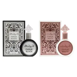 Bundle of 2 Faruk Black for Men and Faruk White Eau de Parfum Perfume for Women 100ml 3.4fl.oz.  each
