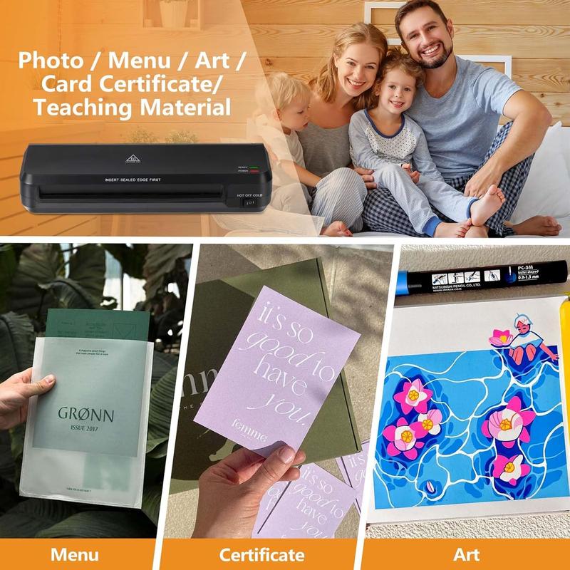 A4 Laminator Machine, Thermal Laminator Machine with 50 Laminating Sheets,Laminating Of A4/A5/A6 For Home Office School Use