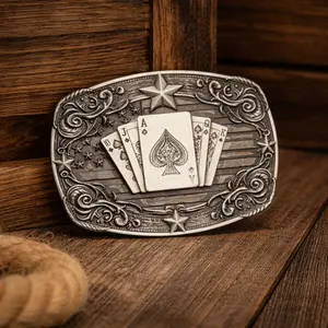Western Belt Buckle for Men & Women, Vintage Cowboy Cowgirl Rodeo Buckle, Texas Longhorn Bull Goat Poker Horse Design, Retro Oval Metal Belt Buckle for Jeans, Country Western Fashion Accessory Gift