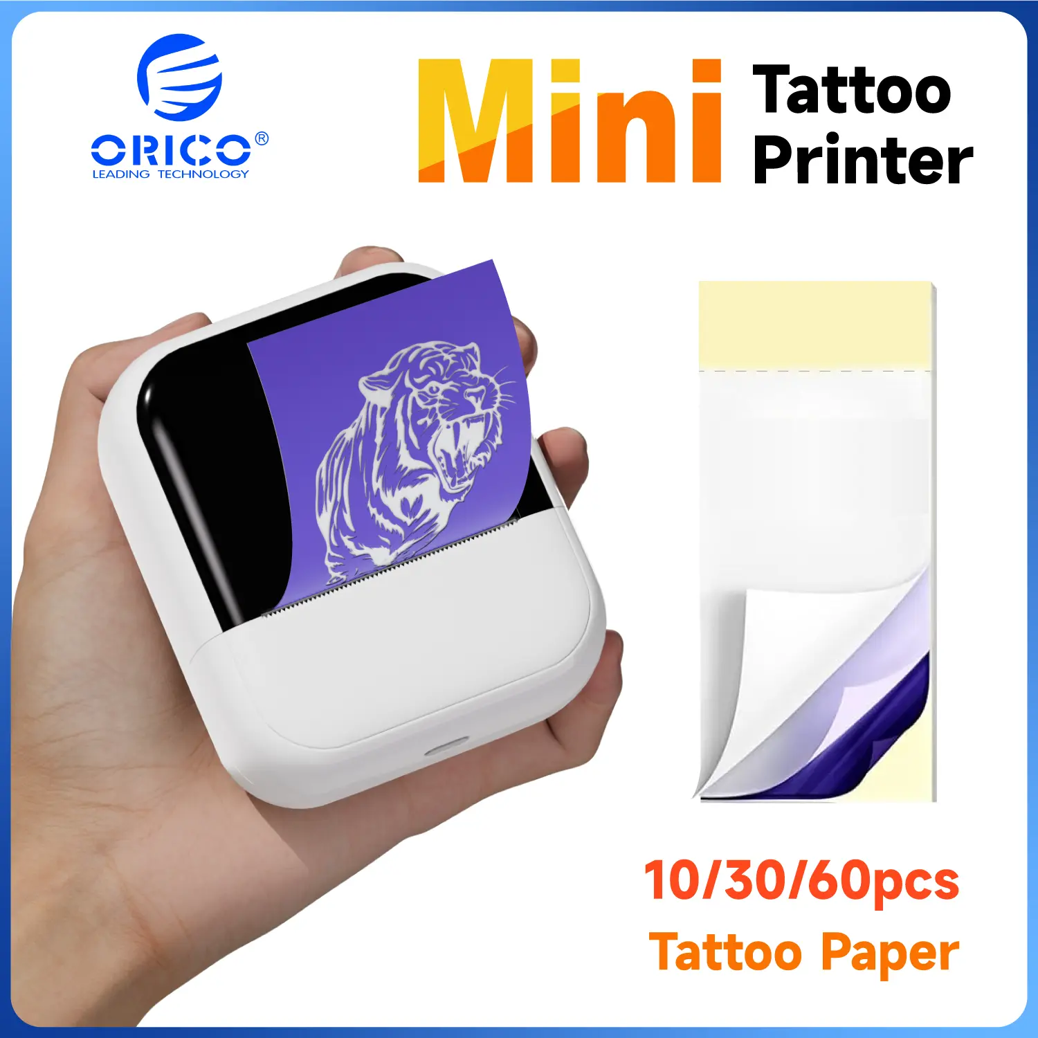 Wireless  Tattoo Stencil Printer, Portable Inkless Thermal Tattoo Transfer Machine, 203DPI HD Tattoo Template Printer Compatible with Phone, Tablet & PC for Tattoo Artists