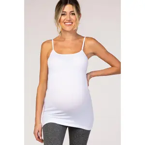 White Solid Maternity Cami