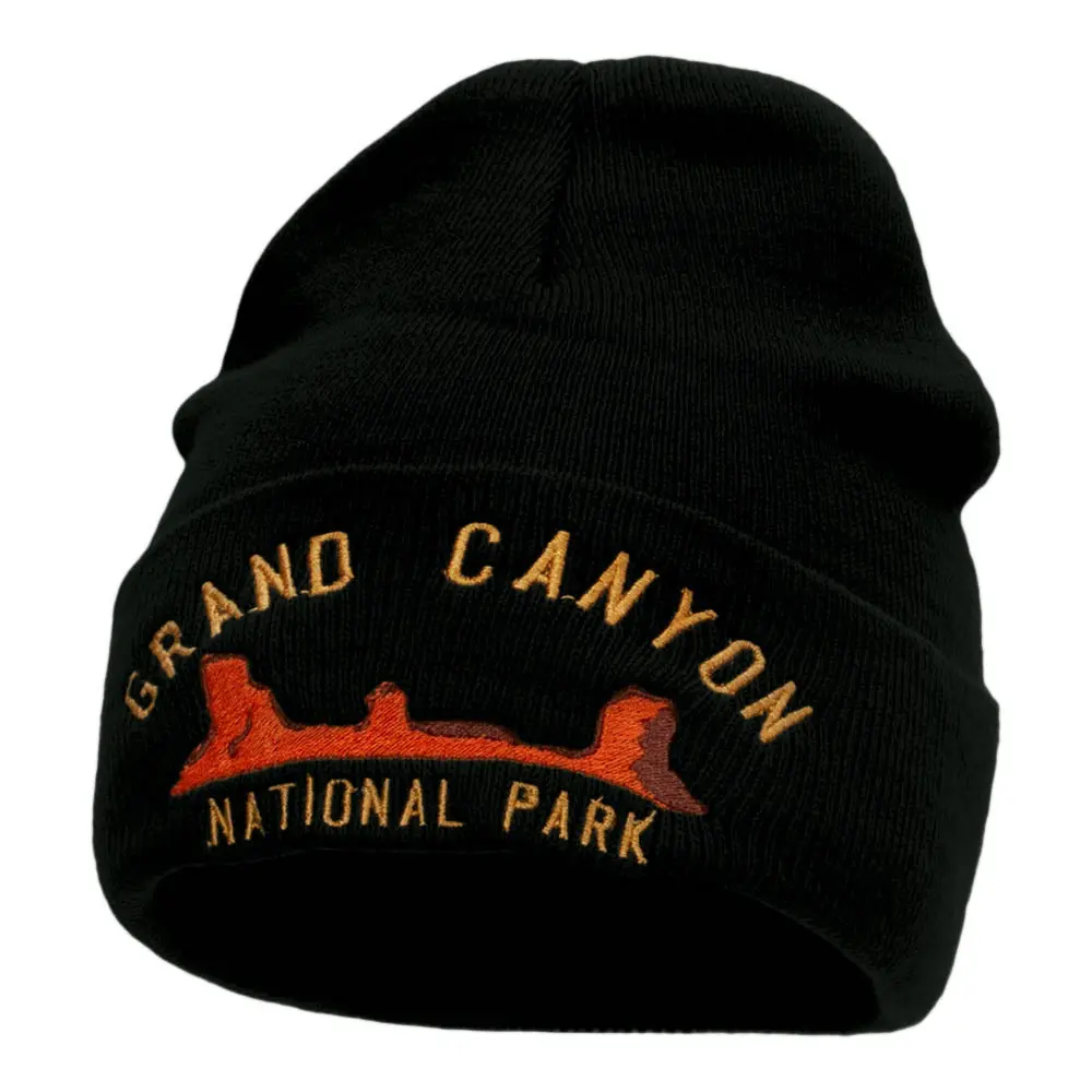 Grand Canyon Embroidered Long Knitted Beanie