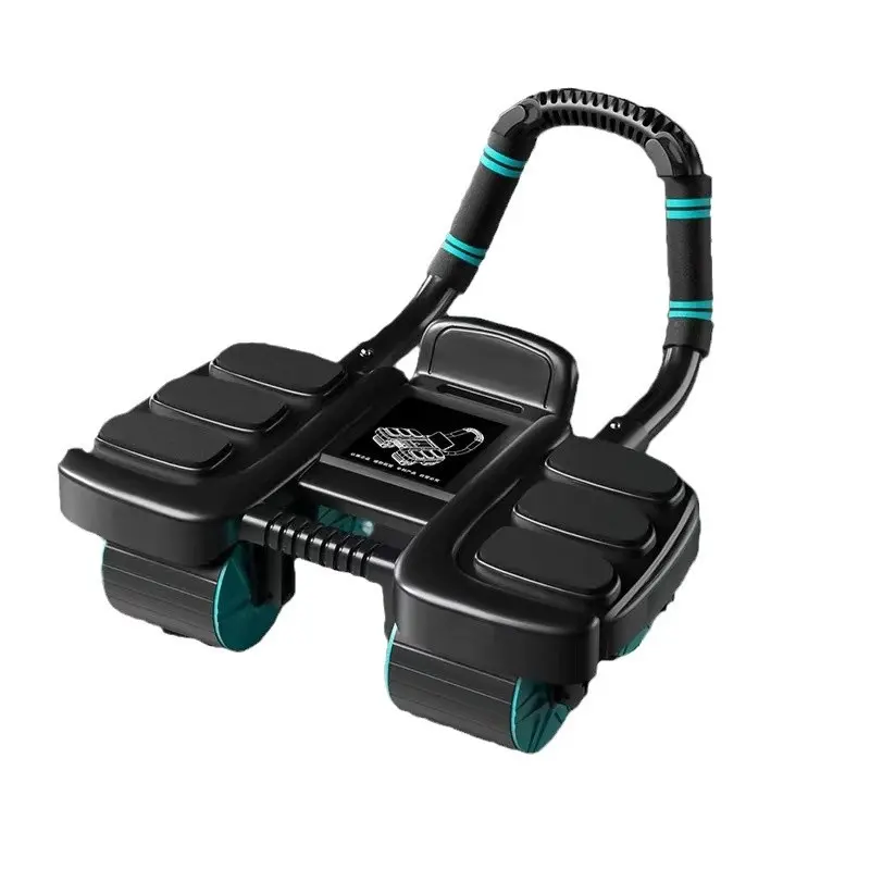 Automatic Rebound Abdominal Wheel Roller - 6-Elbow Support, 4-Wheel Design - Abdominal Training Equipment for Abs at Home, Men's Home Gym Exercise Equipment