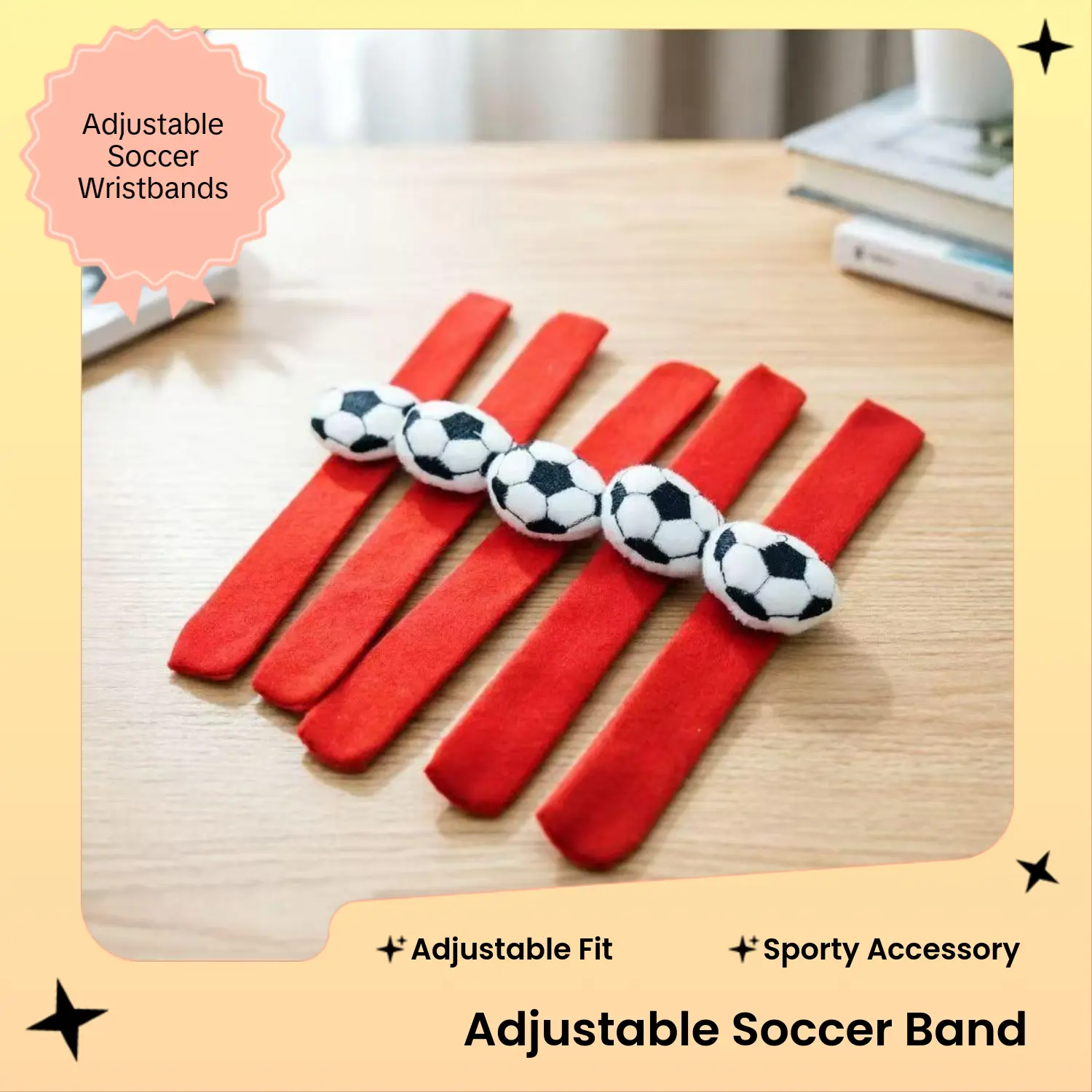 Plush Football Wristbands (2 Pack), Unisex Sports Fan Snap Bracelets with Adjustable Fit, Decorative Party Accessory