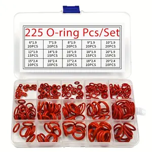 225pcs Rubber O-Rings, Ideal for Car, Shower, Pipe Repair, Durable Seals for Various Applications, Essential Maintenance Parts