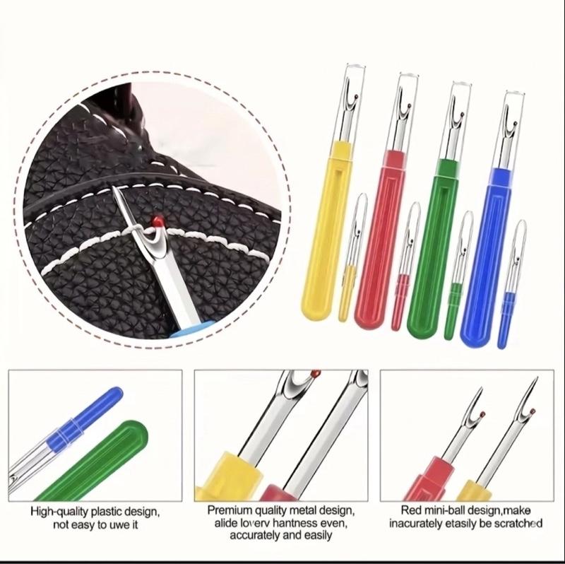 14 pcs Sewing Seam Ripper Kit Set – Thread Remover Tools with Measuring Tape & Needle Threaders (Multi-Color Set)