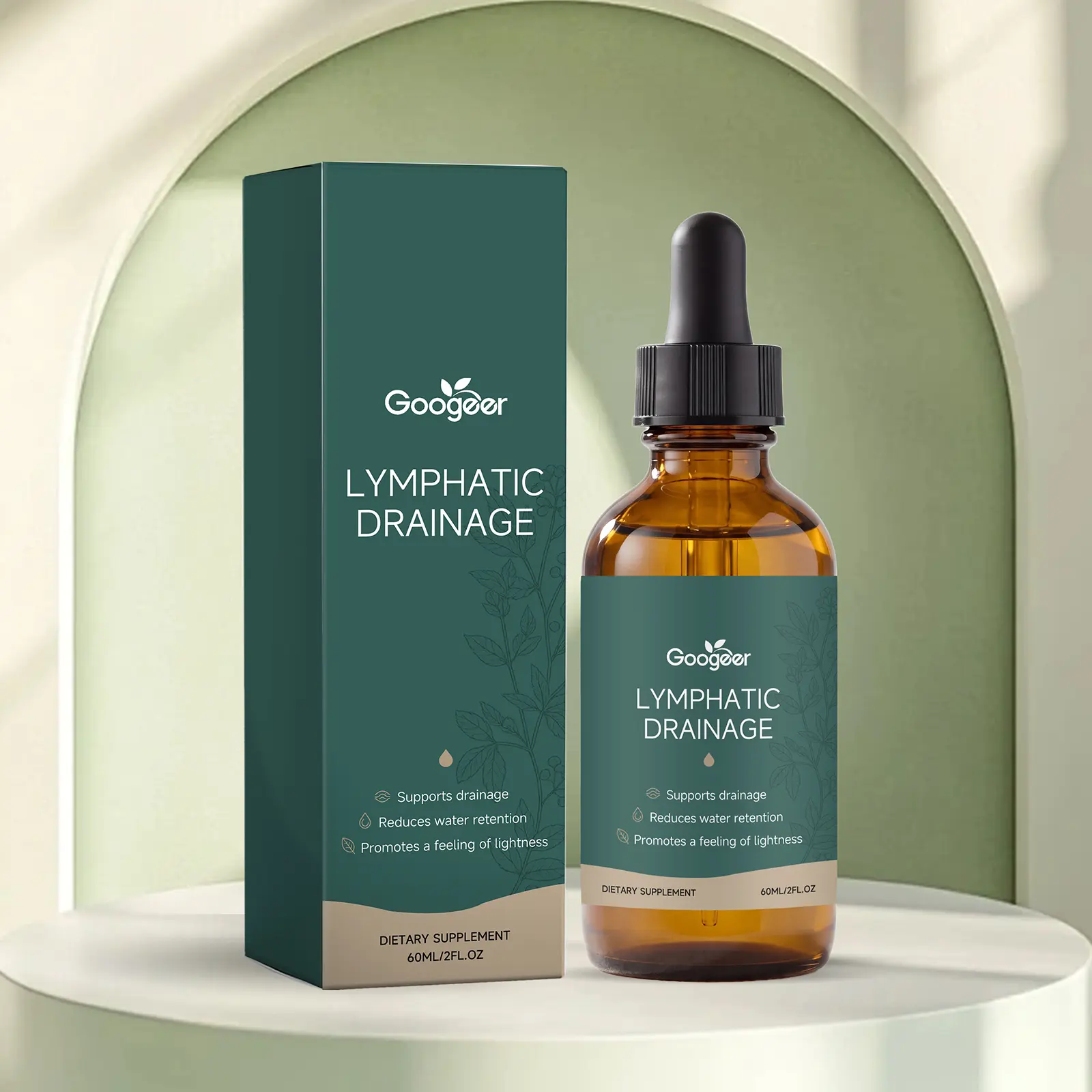 Lymphatic Drainage Dietary Supplement Supports drainage Reduces water retention Promotes a feeling of lightness 60ML/2FL.OZ
