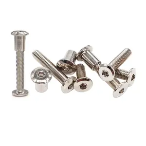 IKEA Billy Bookcase Connecting Hardware Screws,  12-Pack M6-1.0 x 35mm Rivet Countersunk Hex  Socket Cap Bolt and Barrel Nut for Furniture