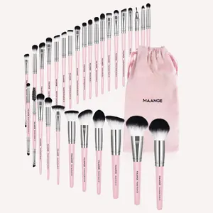 Makeup Brush Set with Pouch, Cosmetic Brush Set, 30pcs Versatile Soft Makeup Brushes for Foundation, Powder, Concealers, Eye Shadows, Brushes with Soft Bristles for Beginners