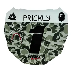 ODI Style Front Number Plate Decal — Gray Designer Camo